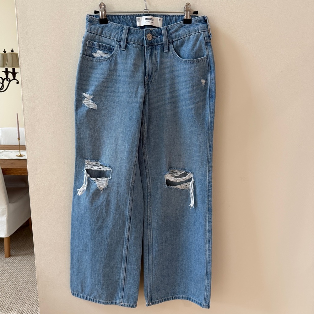 Hollister Low Rise Baggy Jean 23 Short Y2K Wide Leg